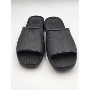 Totes Everywear Single Strap Slide Sandals Black Womens 8 Pool Summer Slip On